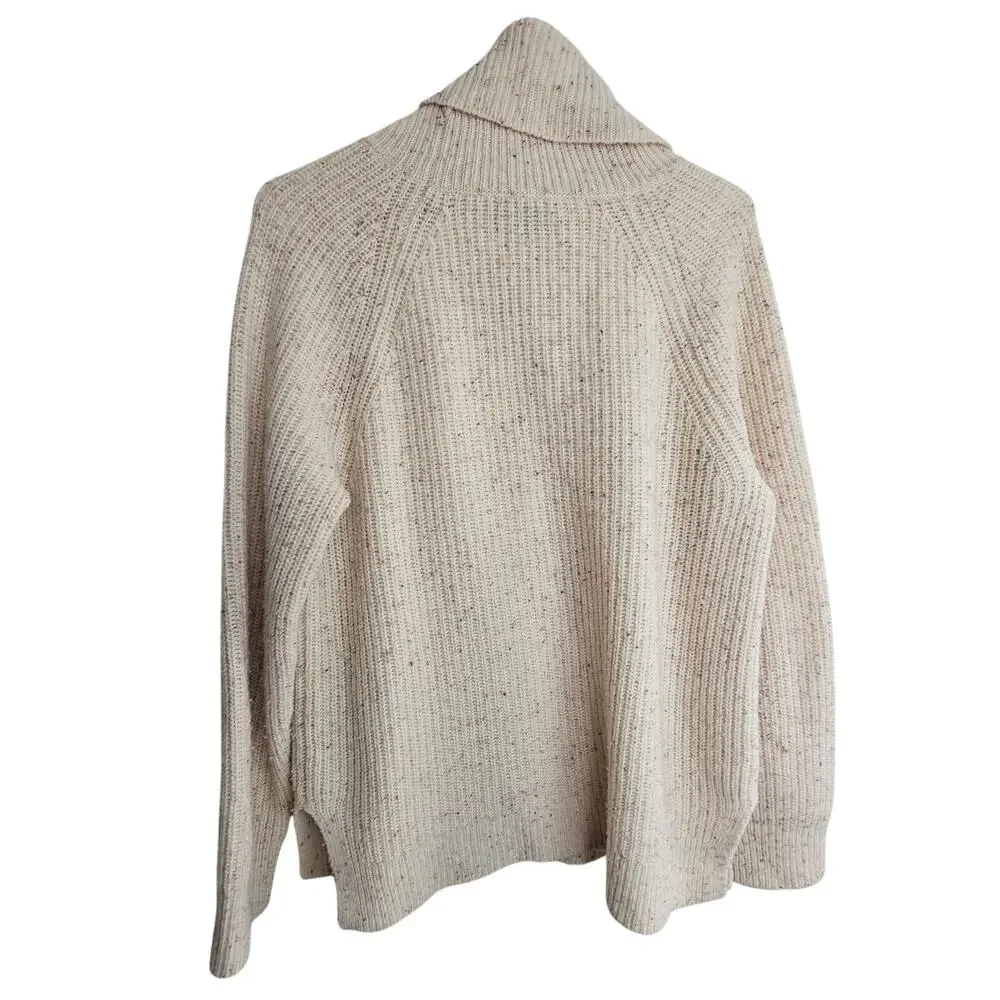 J. Crew Womens Lambswool Turtleneck Sweater Sz M Classic Quiet Luxury Minimalist